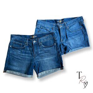 Lucky Brand Bundle of 2 Denim Jean Shorts in Size 6 / 28  Medium Wash Stretch